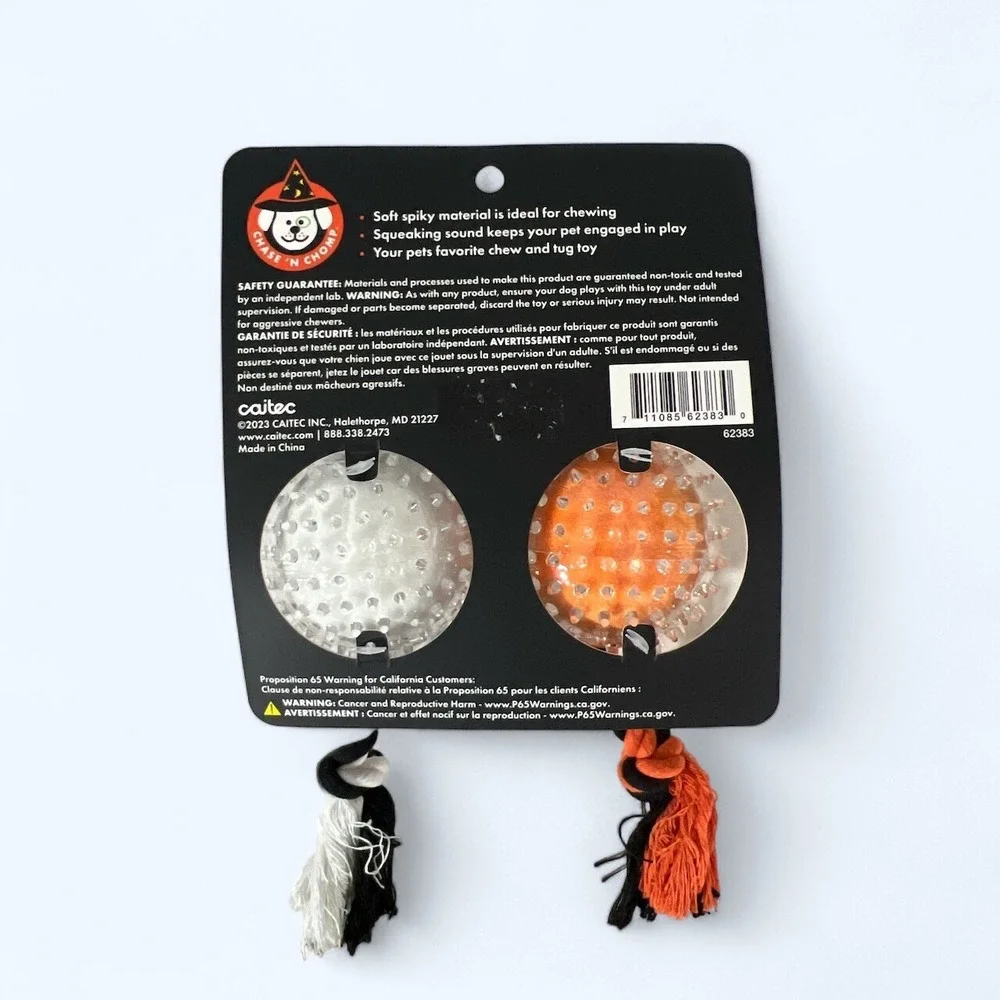 Chase & Chomp Halloween Ghost Pumpkin Howling Fun Toys Squeaky Spiky Dog Toy 11